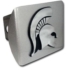 Michigan State Spartan Head Silver Hitch Cover