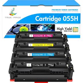 TRUE IMAGE Compatible 055H 055 Toner Cartridge Replacement for Canon 055H 055 High Capacity for Canon Color ImageCLASS MF743Cdw MF741Cdw MF746Cdw MF743 Printer (Black Cyan Magenta Yellow, 4-Pack)