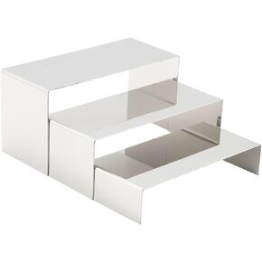 Purse Display Stands - 3 Stainless Steel Perfume Display Stands Metal Shoe Display Riser Stand for Home Boutique Retail Store Showcase, Mirror