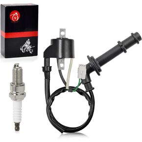 Ignition Coil Pack & Spark Plug Cap Compatible with Suzuki Quadracer 450 LTR450 2006-2009 RMZ 450 RM-Z450 L0/L1/K8/K9 2005-2012 33410-45G00 33510-35G00 33410-35G10 33510-28H00