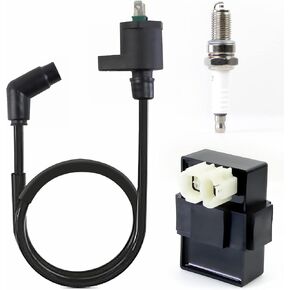 Ignition Coil CDI Box Spark Plug for Honda Sportrax 250 TRX250 TRX250EX 2001-2008 TRX250X 2009-2020 Recon 250 TRX250 TRX250TE TRX250TM 2002-2020 30410-HN6-000