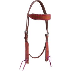 CHALLENGER Horse American Leather Western Buckstitch Headstall Bridle Tack 78ADH