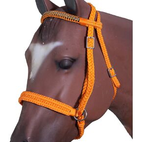HILASON Flat Braided Paracord Horse Headstall Bridle Black W/Crystals