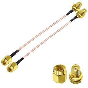 SMA Female to Dual SMA Male Coaxial Cable SMA Splitter Cable 6inch(15cm) Compatible with Wireless &Wired Networks Extension Cable V Type 2 Pack