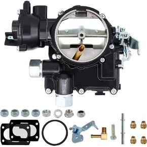 Marine Carburetor 2 Barrel Carb for Mercruiser 3.0L/2.5L Electric Choke 4 CYL Engines with Jets Long Linkage and Gaskets nut Replace 3310-864940A01, 3310864940A01, 8M0045397(Black)