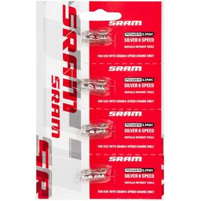 SRAM PowerLink Chain Connector - 4 pack Silver, 8 SPEED