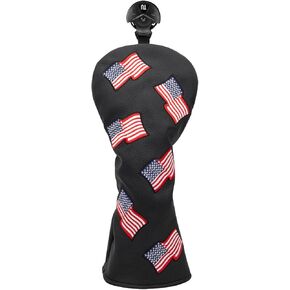 Barudan Golf Club Head Covers Black USA- 4 Options - Golf Driver Headcover 450cc 460cc, Interchangeable Golf Fairway Head Cover, Rescue Hybrid Head Cover, 3pcs Golf Head Covers for Driver and Woods
