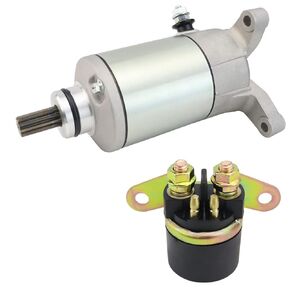 Starter Motor & Solenoid Relay & Ignition Switch for Suzuki Ozark 250 LT-F250 2002-2014 Quadsport 250 LT-Z250 2004-2009 31100-02C10 31100-02C02 31100-35B10 410-54046 18808 SA-102 SA-103