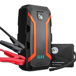 جهاز Jump Starter المحمول لـ 8.0L Gas/5.0L Diesel، 12V/1500A Auto Jump Box حزمة شاحن بطارية السيارة، شحن سريع USB من النوع C وإضاءة LED وبوصلة