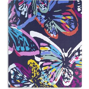 Vera Bradley 3 Ring Binder 1 Inch with Binder Dividers and Sticker Labels, Holds Letter Size Papers, Flexible Binder with Metal Rings and Interior Pockets, Butterfly Flutter