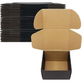 24 Pack 13x10x2 Inches Black Shipping Boxes，3 Layers Corrugated Cardboard Box, Mailer Boxes for Packaging Mailing Gifts Digest Book Giving ProductsWrap Boxes with Lids (13''x10''x2'')