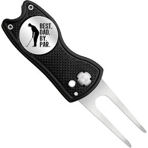 Pishavi Best Dad by Par Funny Golf Divot Repair Tool, Dad Golf Ball Marker, Golf Accessories for Men, Golf Gifts for Dad Grandpa Husband, Retirement Gifts for Golf Lover Coworkers in Saudi Arabia
