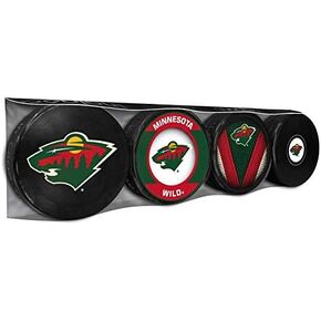 Minnesota Wild Officially Licensed 4-Pack Hockey Puck Collection