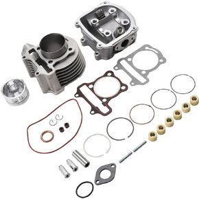 150cc 57.4mm Bore Cylinder Top End Rebuild Kit Fit for Moto Scooter 150cc GY6 Chinese Scooter 157QMJ Engines