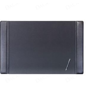 Dacasso "Black Leather Side-Rail Desk Pad/Desk Protector, 38"" x 24""" (PR-1025)