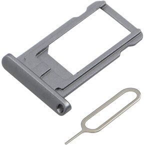 MMOBIEL SIM Card Slot Tray Holder Replacement Compatible with iPad 5 2017 / Air/Mini 1/2 / 3 - Incl. SIM Pin - Gray
