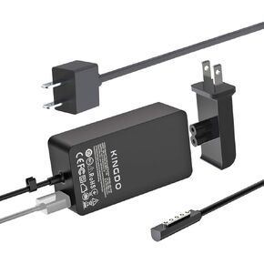 Surface Pro 2 Charger Surface Pro 1 Charger,48W 12V 3.6A Surface Power Supply Adapter for Microsoft Surface Pro 2 Surface Pro 1 Surface RT with 6Ft Power Cord and Carrying Pouch by KINGDO