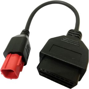 for Euro5 Adapter 6 Pin Motorrad Bike Diagnose OBD Motorcycle 6pin to OBD2 Some K-Line + CAN-BusKTM Moto Guzzi Piaggio Vespa ECU Adaptor Plug Cable V85TT ISO 19689