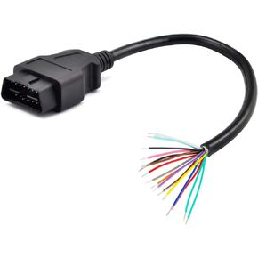iKKEGOL obd obdii j1962 موصل ذكر لفتح سلك التوصيل، كابل تمديد تشخيص obd obd2 ضفيرة، محول USB Mobley DIY (30 سم / 12 بوصة)
