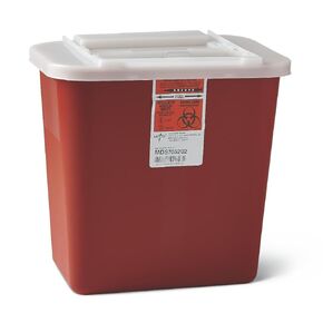 Medline Wall-Mounted Sharps Containers, 2 Gallon Capacity, Sliding Lid, Red, Pack of 20 - Your Trusted Solution for Safe Medical Waste Disposal
