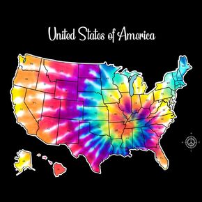 Scratch Off USA Map - Scratch Off Travel Poster of United States of America - Tie Dye Scratch Off US Map - Thick Visited States Maps - Large 16 x 20 Inches 50 State Vacation Map - Gift-Ready Packaging