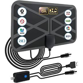 TV Antenna for Smart TV Indoor,Digital TV Antenna - Support 4K 1080p for Smart TV and All Older TV's-Signal Booster 10FT Coax HDTV Cable