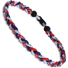 Fashion Baseball Necklace 18inch, 12 PackTeam Gift for Baseball Funs, Three Braided Titanium Tornado Rope Design, with Muti - Color for Pick