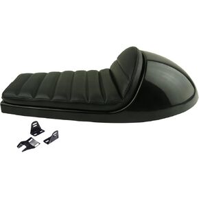 Black Hump Retro Motorcycle Cafe Racer Seat Vintage Style Cushion Saddle for Motorcycle Retro Look Modification (Vintage Matte Black Base Finish,Subframe Modification is Required)