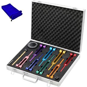 Chakra Tuning Fork Set for Healing Chakra Set, Sound Healing Chakra Tuning Forks with 7 Chakras and 1 Soul Purpose Reiki Tools, Weighted Tuning Forks for DNA Healing, Sound Therapy, Yoga, Meditation
