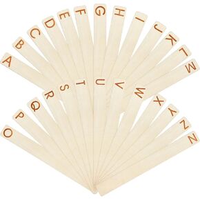 26 Pcs Wooden Vinyl Record Dividers Alphabetical A-Z Record Dividers 2 Sided Horizontal and Vertical Poplar Record Dividers Vinyl Album Organization LP Separators for CD (14.17 x 1.57 Inch)