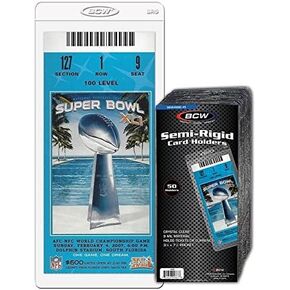 BCW Semi-Rigid Card Holder #5 - Pack of 50 - Ultra Crystal Clear, High-Quality PVC Material | Ideal for Currency, Event Tickets, and Graded Card Sleeve Submissions | Crafted for Superior Protection in Kuwait