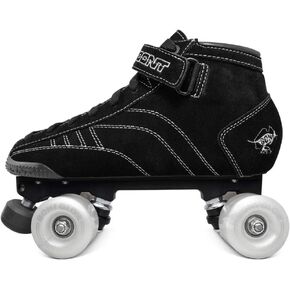 Bont Skates - Prostar Black Suede Professional Roller Skates with Glow Light Up Led Wheels - Indoor and Outdoor - Youth - Boys - Girls - Men - Women
