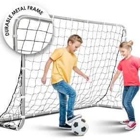 Soccer Goals Football Goals, 6'x4' Metal Frame with All Weather Net, White