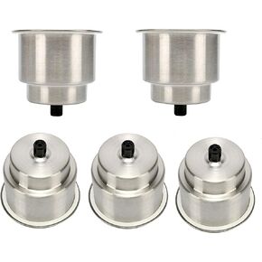 Amarine Made 5pcs Stainless Steel Cup Drink Holder with Drain Marine Boat Rv Camper