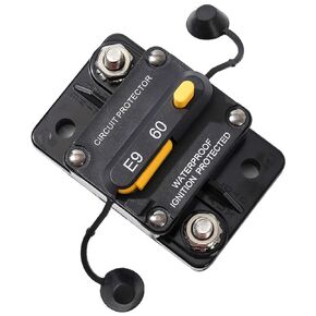 60A Circuit Breaker Trolling Motor Breaker 12V -48V DC Manual Reset Trip Switch 60 amp Breakers for Camper Boat Solar Setup Car RV Truck Motorhome