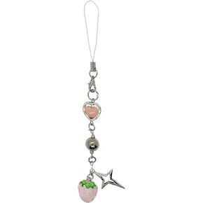 Phone Charms Beaded Strap Phone Wrist Strap Lanyard Handmade Y2K Phone Charms Bracelet Chain for Women Girl (Angel)