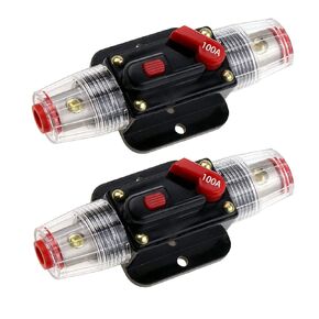 2Pcs 12V-24V DC 15A Fuse Holder Circuit Breaker 15Amp Fuse Inverter with Manual Reset for Car Audio, Stereo Switch and Solar Inverter System