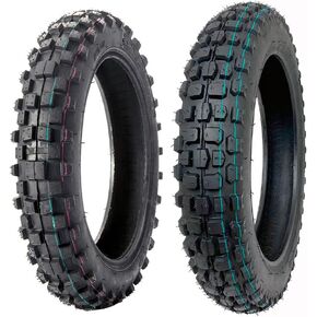 TIRE SET: (1) Front 2.50-10 and (1) Rear 3.00-10 Knobby Tires for Off Road Trail Mini Bike