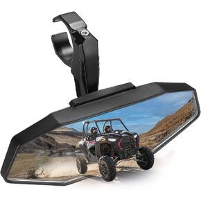 KEMIMOTO UTV Rear View Mirror Universal Center Mirror Fits for 1.6"-2" Roll Bar Mount Compatible with Polaris RZR Can Am X3 Maverick Rhino YXZ 1000 Kawasaki KRX 1000 MULE Talon Pioneer