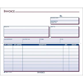 Adams Invoice Unit Set, 2-Part, Carbonless, 8.5 x 7.44 Inch, 50-Pack, White and Canary and Pink (NC2872-50)