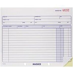 Adams Invoice Book, 2 Part, Carbonless, 8.38 x 7.19 Inches, 50 Sets per Book, White and Canary (D8740)