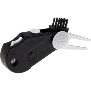 5 in 1 Golf Club Brush with Multi-Tool, Ball Marker, Divot Tool, Stroke Score Counter, Ball Marker Holder, Groove Cleaner and Clip