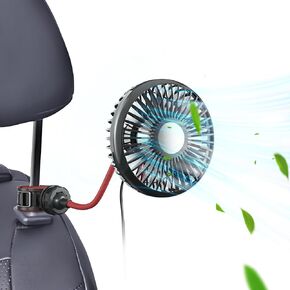 Car Fan, USB Car Seat Fans 3 Speeds Strong Wind Car Cooling Fan for Car Headrest and Rear Seat 5V Powerful Quiet Ventilation Fan with Adjustable Clip Electric Car Fans for Vehicles RV SUV Truck