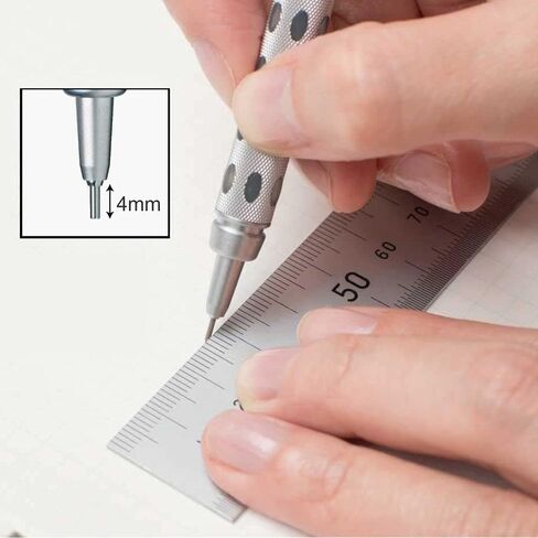 قلم رسم ميكانيكي أوتوماتيكي من Pentel GraphGear 1000 0.5 مم - يتضمن عبوات الرصاص وممحاة - قبضة معدنية منحوتة مع وسادات ناعمة in Saudi Arabia