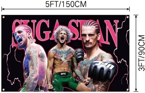 شون الملاكمة نسيج العلم 3 × 5 أقدام مضحك ملصق راية الجدار في الهواء الطلق شنقا العلم مع الحلقات النحاسية لديكور غرفة النوم الكلية. in Kuwait