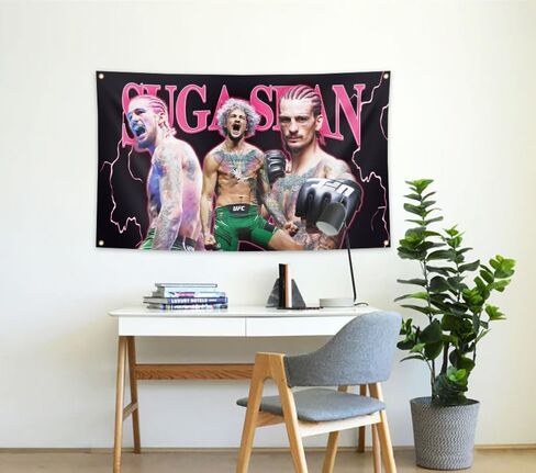 شون الملاكمة نسيج العلم 3 × 5 أقدام مضحك ملصق راية الجدار في الهواء الطلق شنقا العلم مع الحلقات النحاسية لديكور غرفة النوم الكلية. in Kuwait