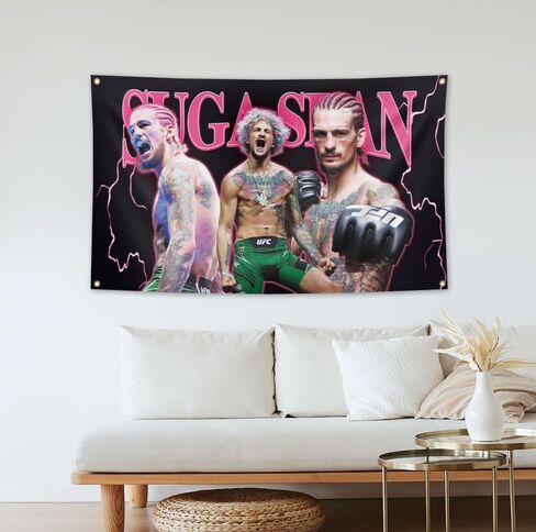 شون الملاكمة نسيج العلم 3 × 5 أقدام مضحك ملصق راية الجدار في الهواء الطلق شنقا العلم مع الحلقات النحاسية لديكور غرفة النوم الكلية. in Kuwait