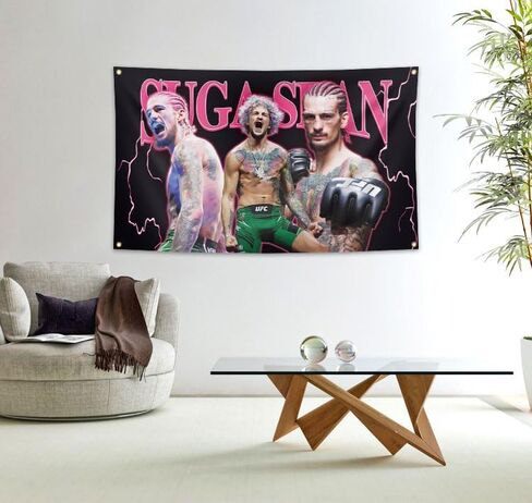 شون الملاكمة نسيج العلم 3 × 5 أقدام مضحك ملصق راية الجدار في الهواء الطلق شنقا العلم مع الحلقات النحاسية لديكور غرفة النوم الكلية. in Kuwait