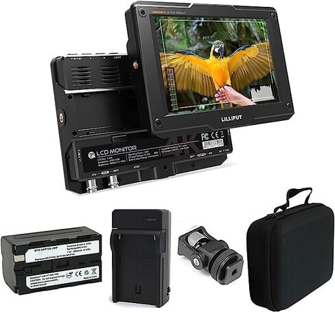 شاشة Lilliput H7S 7 بوصة عالية الدقة LED مع 4K HDMI وSDI، ومكبر صوت مدمج، 1920x1200 مع بطارية إضافية احتياطية وشاحن in Kuwait