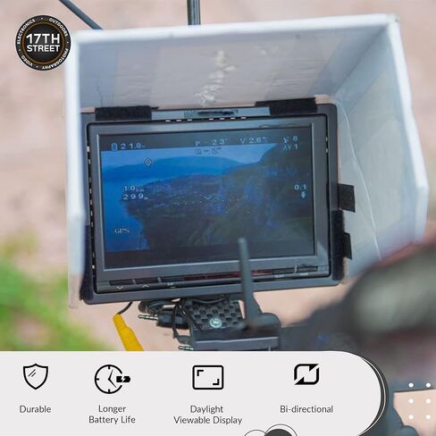 شاشة Lilliput H7S 7 بوصة عالية الدقة LED مع 4K HDMI وSDI، ومكبر صوت مدمج، 1920x1200 مع بطارية إضافية احتياطية وشاحن in Kuwait